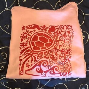 Pink Turtle Graphic Pullover Hoodie